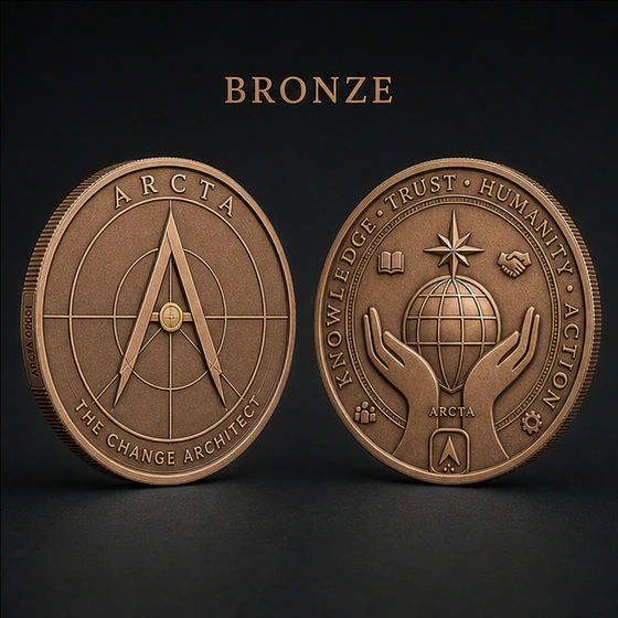 Bronze ARCTA coin obverse and reverse